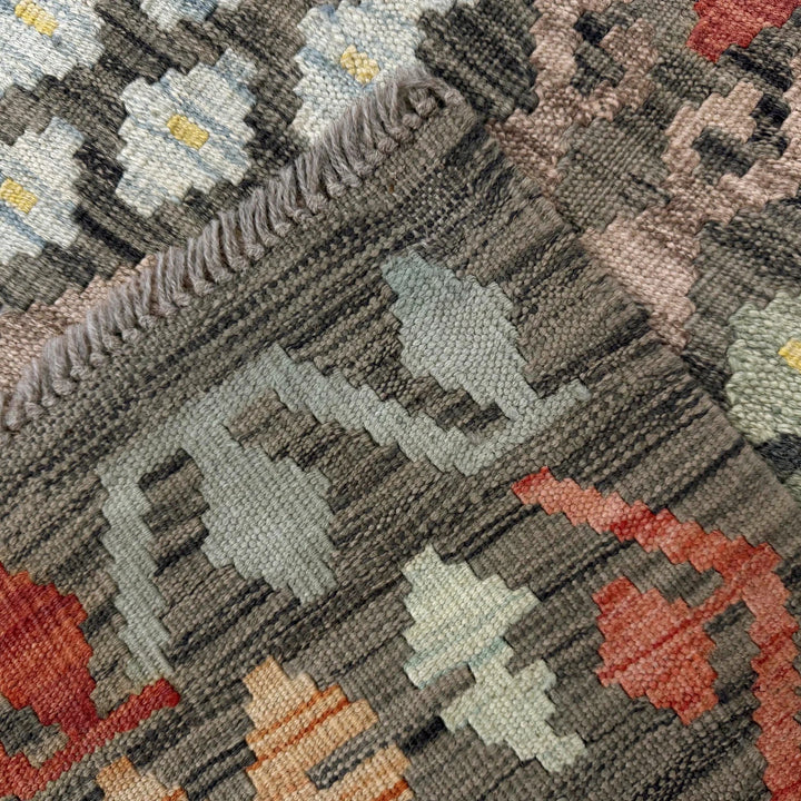 Afghan Vegetable Kilim Rug 5' 1" x 6' 7" Flat-Weave | No. AL750577