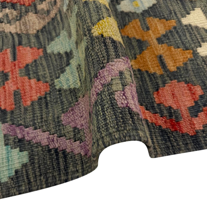 Afghan Vegetable Kilim Rug 5' 1" x 6' 7" Flat-Weave | No. AL750577