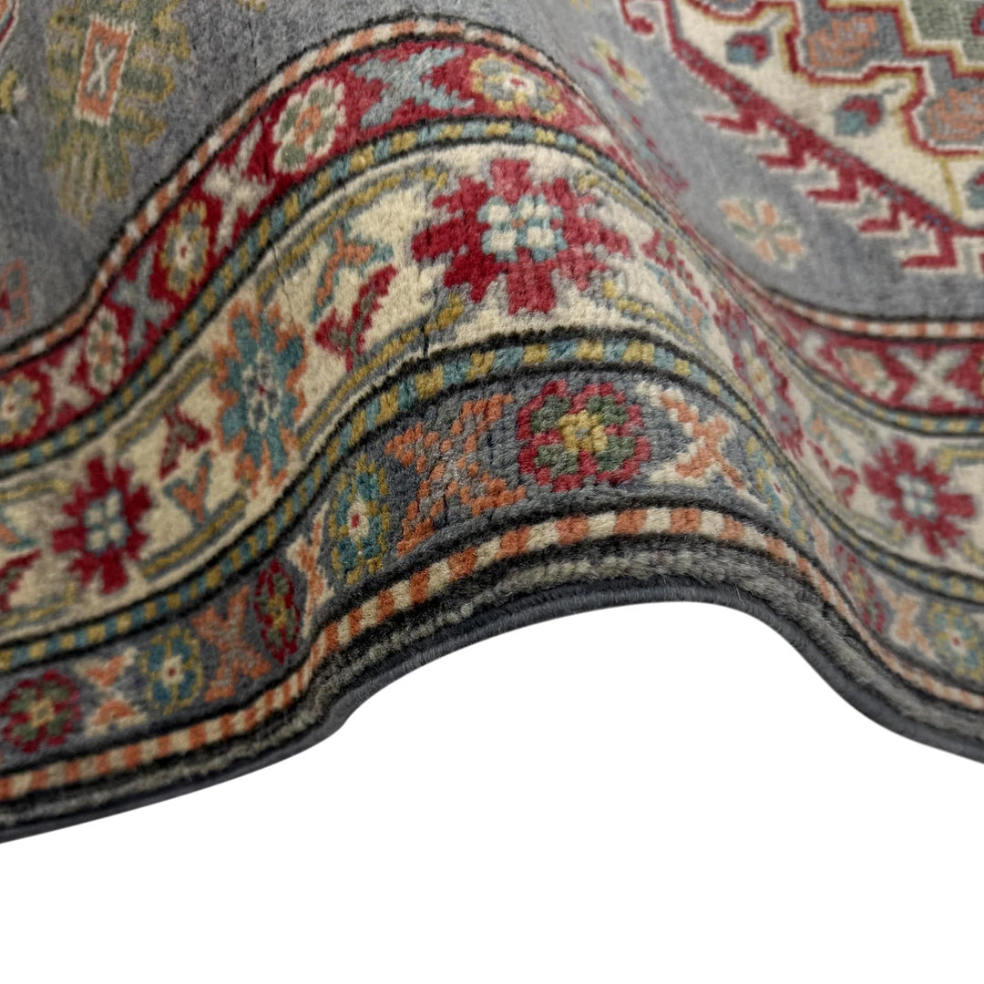 Gray Afghan Kazak Rug 2' 7" x 9' 7" Hand-Knotted | No. AL75101