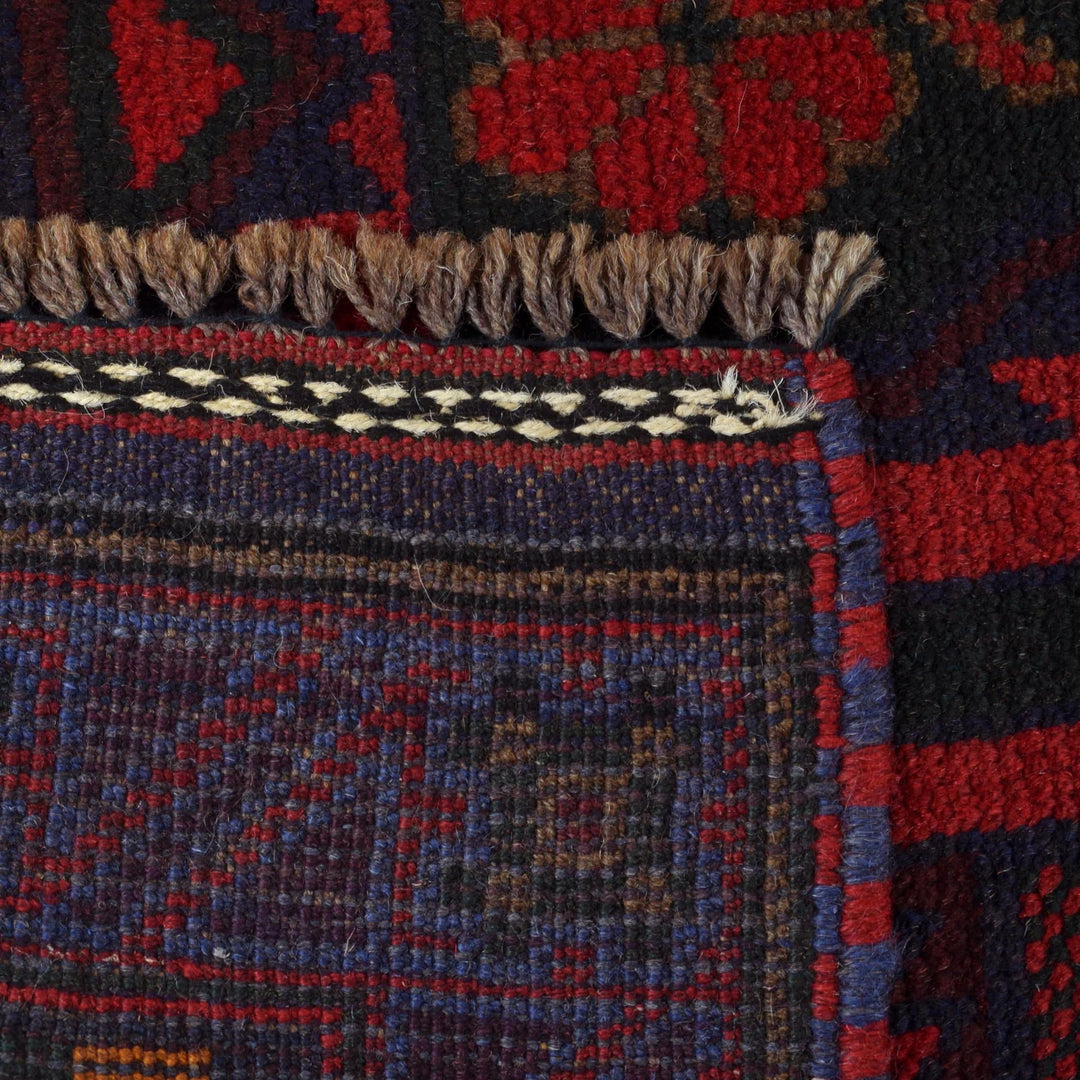 Red Afghan Prayer Rug 2' 9" x 4' 7" Hand-Knotted | No. AL75107