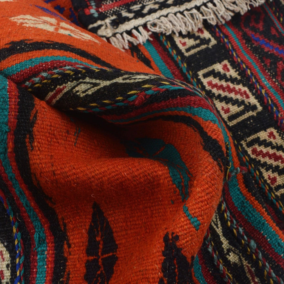 Afghan Kilim Rug 1' 10" x 5' 7" Flat-Weave | No. AL75111