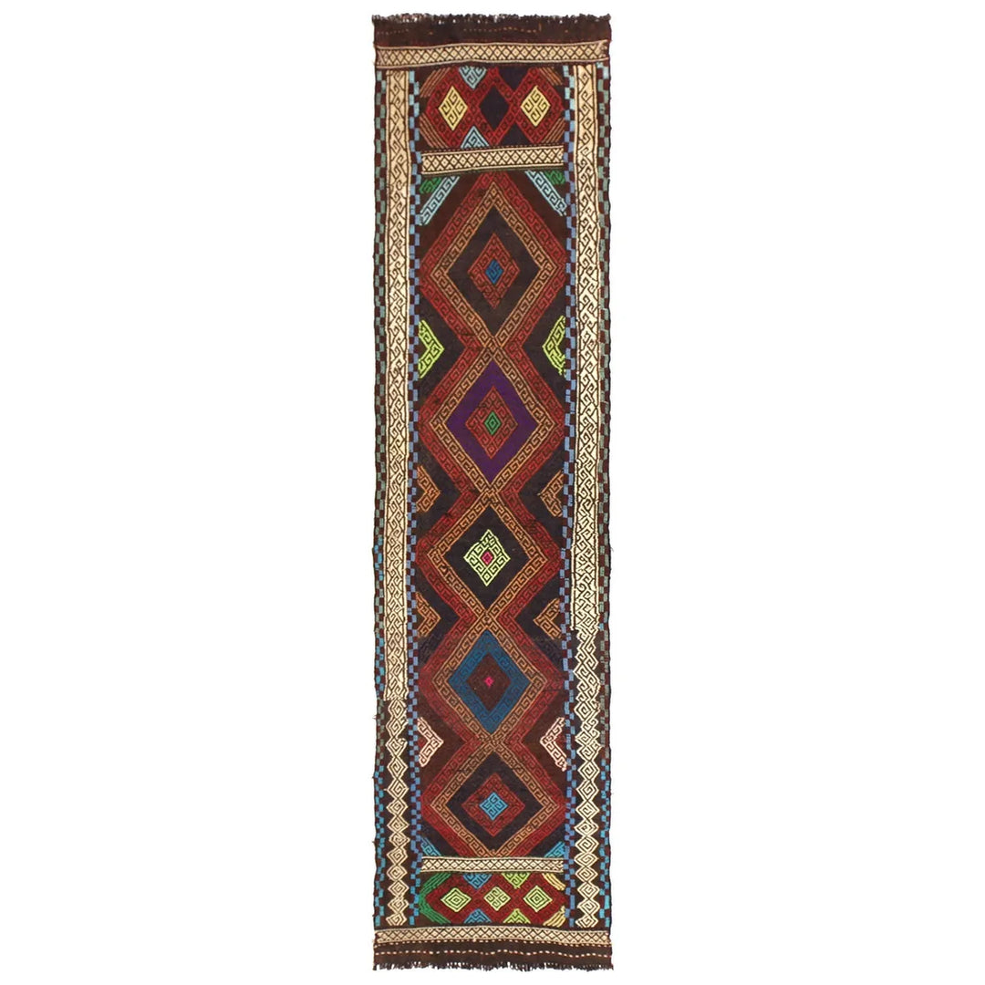 Afghan Suzuni Rug 2' 0" x 9' 1" Flat-Weave | No. AL75186