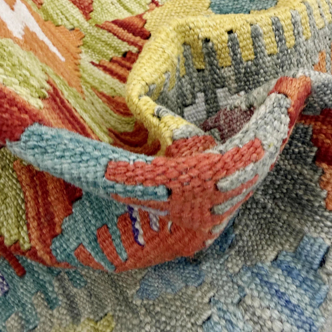 Afghan Vegetable Kilim Rug 3' 11" x 6' 5" Flat-Weave | No. AL752379