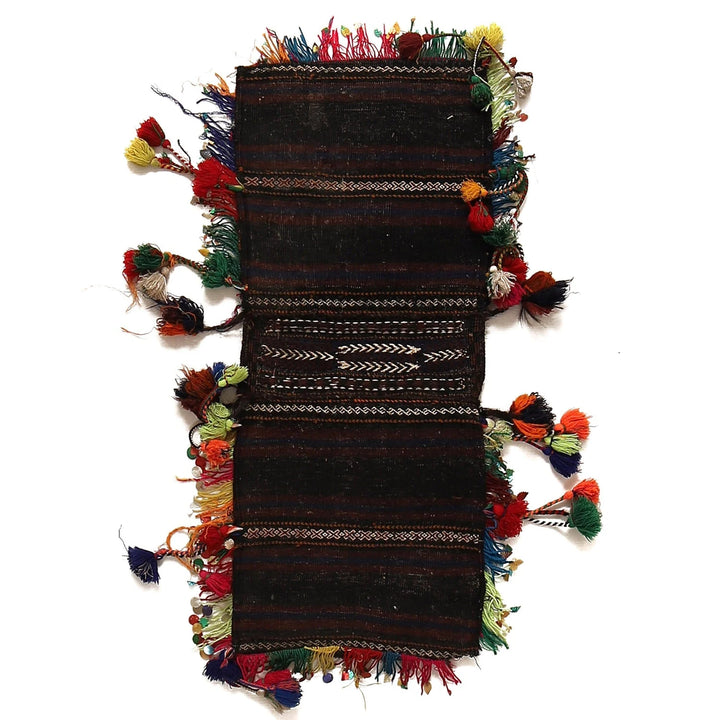 Afghan Saddle Bag Rug 1' 1" x 2' 9" Hand-Knotted | No. AL75346