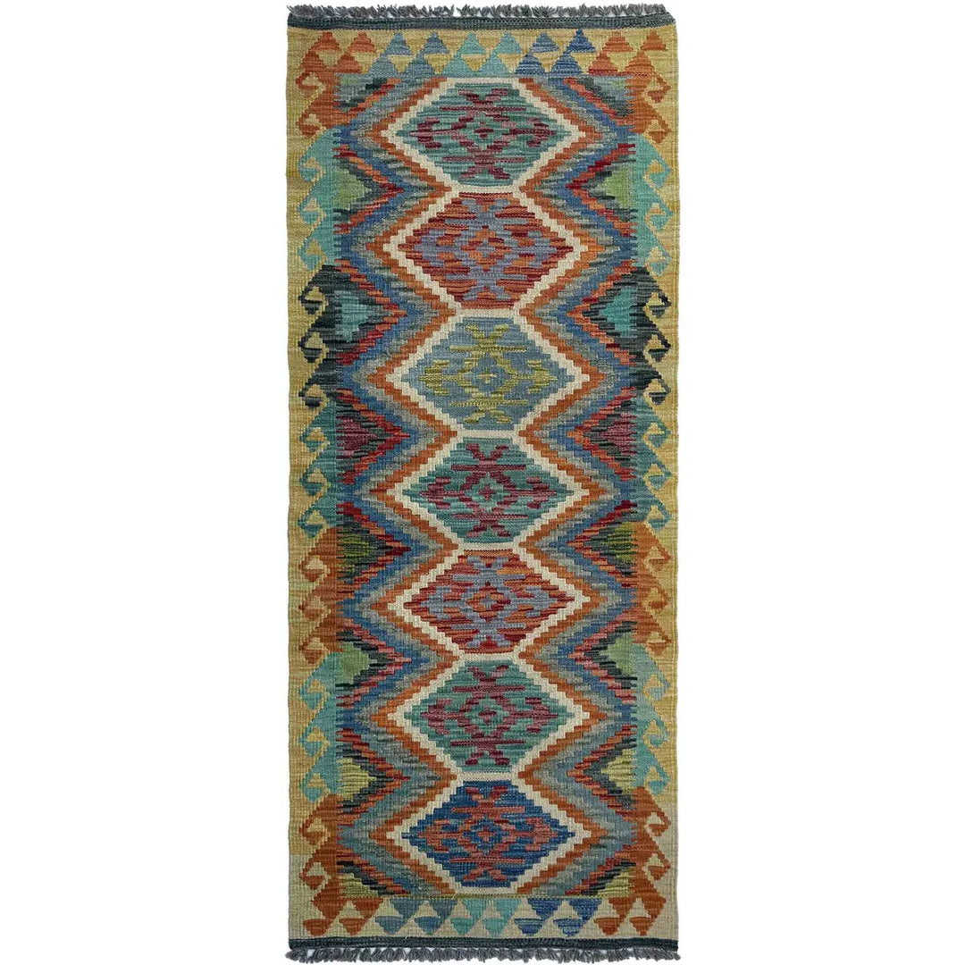 Afghan Vegetable Kilim Rug 2' 4" x 6' 1" Flat-Weave | No. AL75378