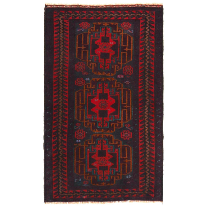 Afghan Baluchi Rug 2' 9" x 4' 6" Hand-Knotted | No. AL75388