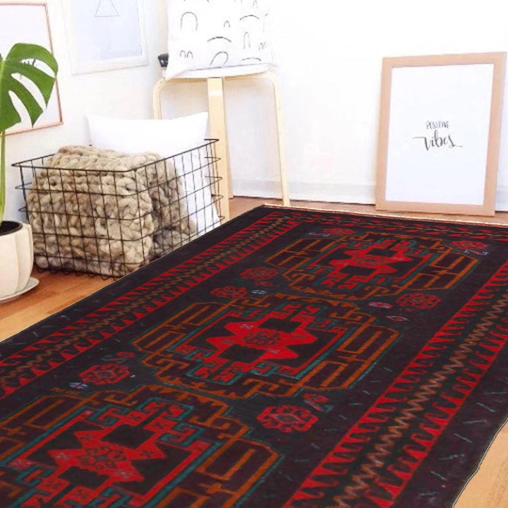 Afghan Baluchi Rug 2' 9" x 4' 6" Hand-Knotted | No. AL75388