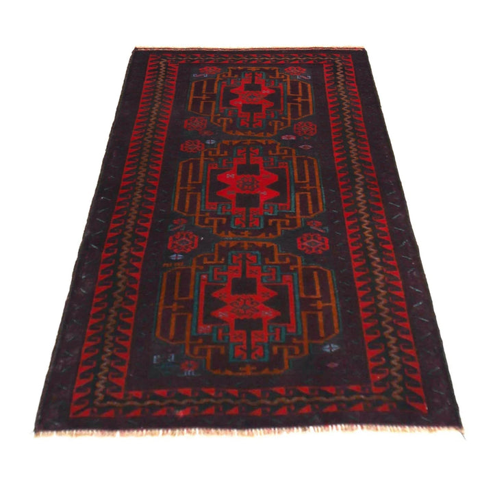 Afghan Baluchi Rug 2' 9" x 4' 6" Hand-Knotted | No. AL75388