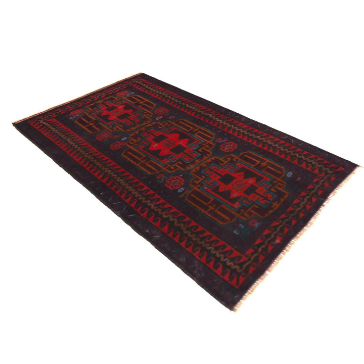 Afghan Baluchi Rug 2' 9" x 4' 6" Hand-Knotted | No. AL75388