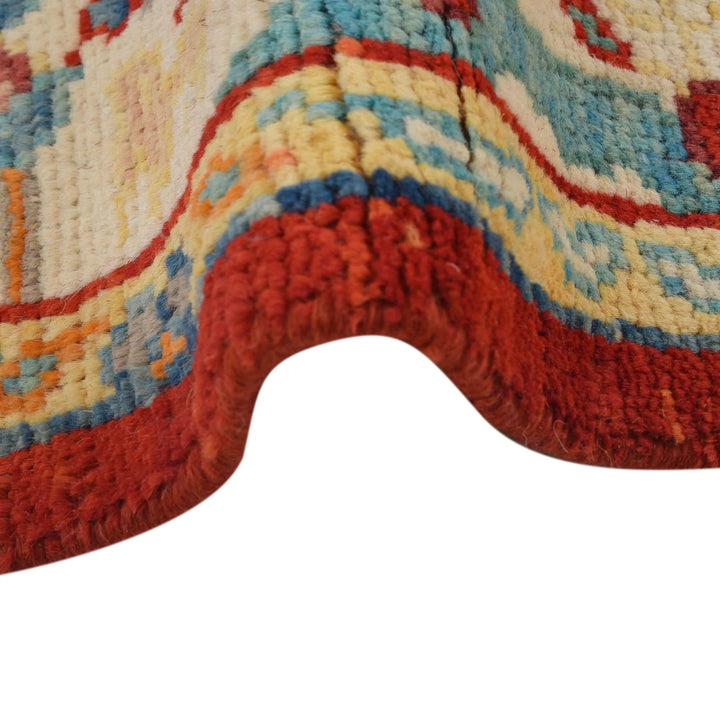 Red Afghan Pictorial Rug 4' 1" x 6' 0" Hand-Knotted | No. AL75398