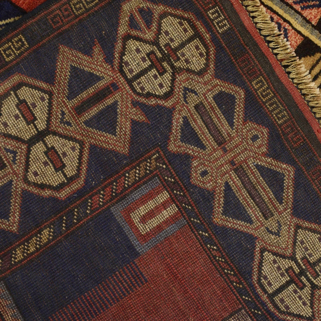 Afghan Baluchi Rug 4' 5" x 5' 4" Hand-Knotted | No. AL75443