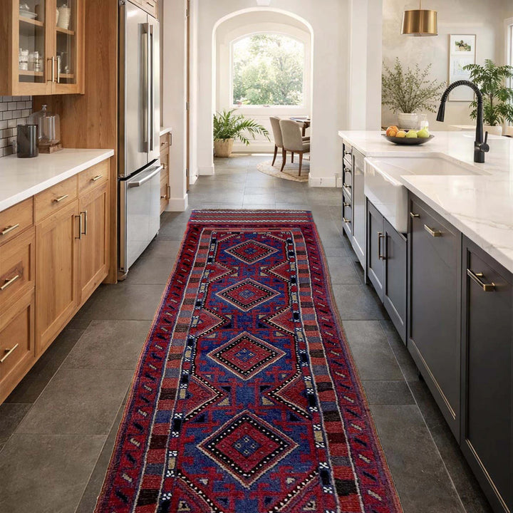 Red Afghan Mashwani Rug 1' 10" x 7' 11" Hand-Knotted | No. AL75489