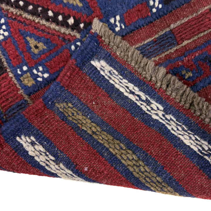 Red Afghan Mashwani Rug 1' 10" x 7' 11" Hand-Knotted | No. AL75489