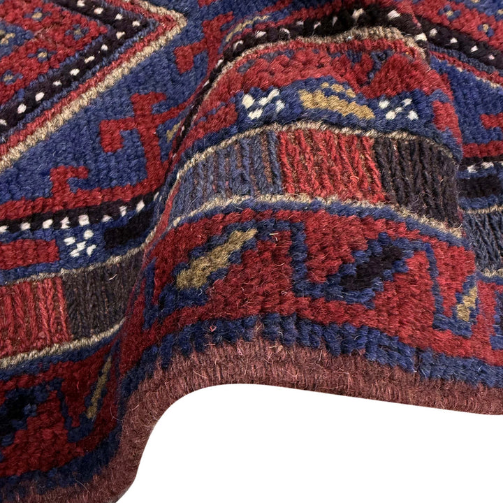 Red Afghan Mashwani Rug 1' 10" x 7' 11" Hand-Knotted | No. AL75489
