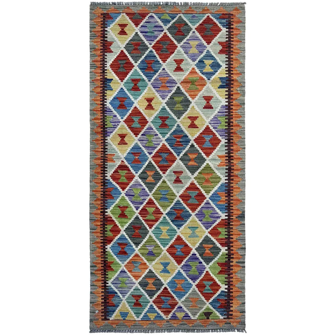 Afghan Vegetable Kilim Rug 2' 9" x 6' 4" Flat-Weave | No. AL75492