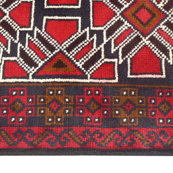 Afghan Baluchi Rug 2' 11" x 4' 7" Hand-Knotted | No. AL75563