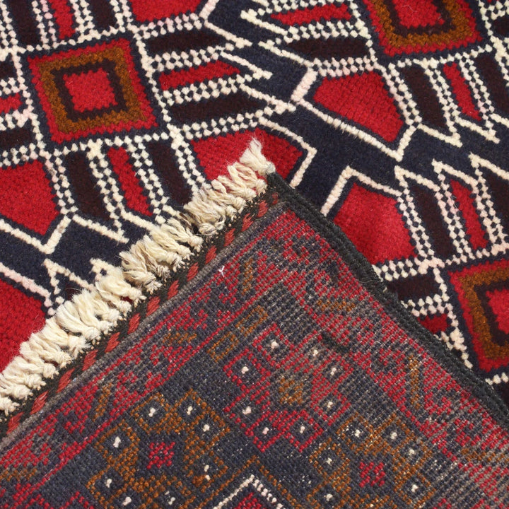 Afghan Baluchi Rug 2' 11" x 4' 7" Hand-Knotted | No. AL75563