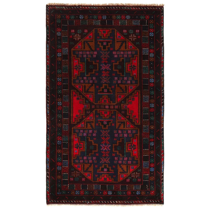 Afghan Baluchi Rug 3' 1" x 5' 1" Hand-Knotted | No. AL75565