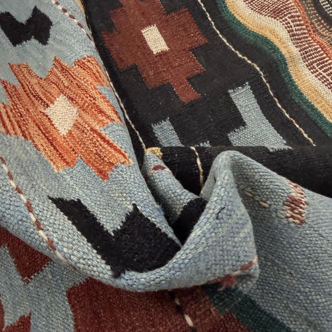 Afghan Vegetable Kilim Rug 5' 11" x 7' 9" Flat-Weave | No. AL755983