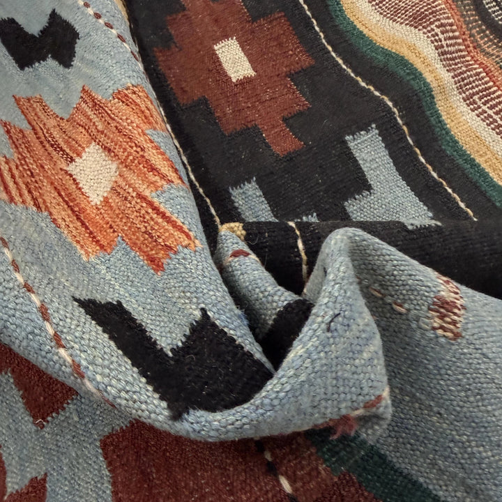 Afghan Vegetable Kilim Rug 5' 11" x 7' 9" Flat-Weave | No. AL755983