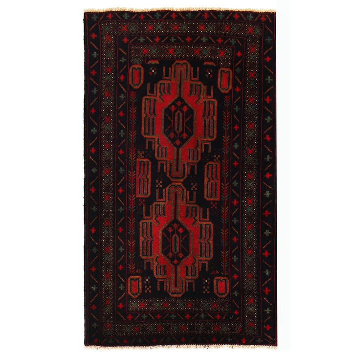 Afghan Baluchi Rug 3' 0" x 4' 11" Hand-Knotted | No. AL75649