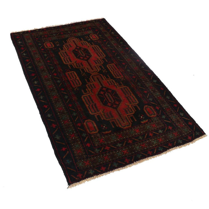 Afghan Baluchi Rug 3' 0" x 4' 11" Hand-Knotted | No. AL75649