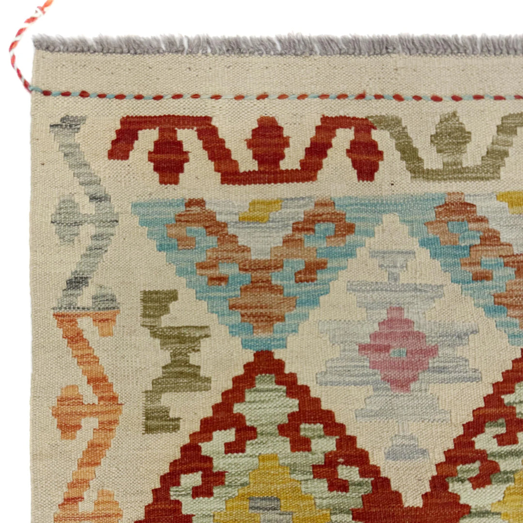 Afghan Vegetable Kilim Runner 2' 6" x 9' 9" Flat-Weave | No. AL756540