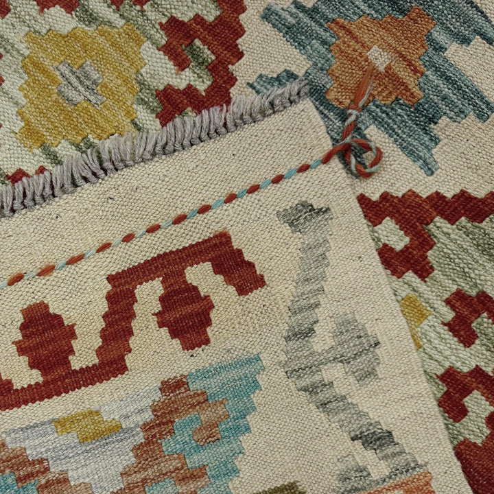 Afghan Vegetable Kilim Runner 2' 6" x 9' 9" Flat-Weave | No. AL756540