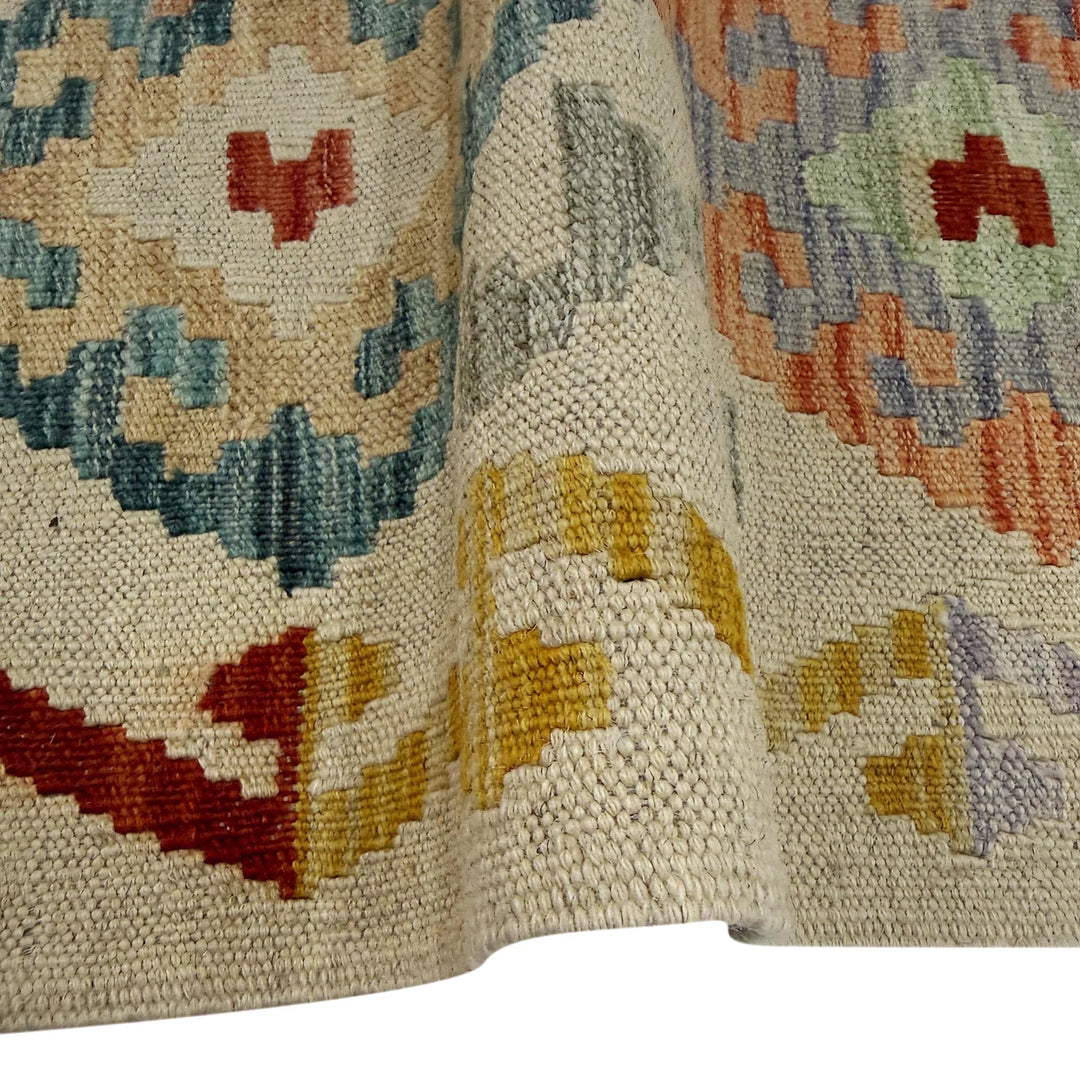 Afghan Vegetable Kilim Runner 2' 6" x 9' 9" Flat-Weave | No. AL756540