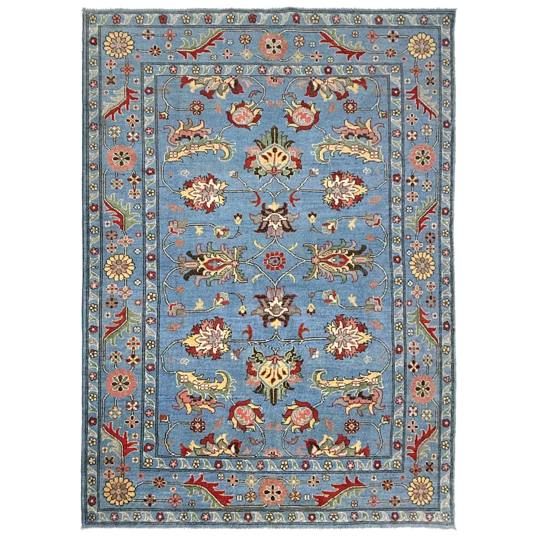 Blue Afghan Oriental Rug 5' 5" x 7' 11" Hand-Knotted | No. AL75704