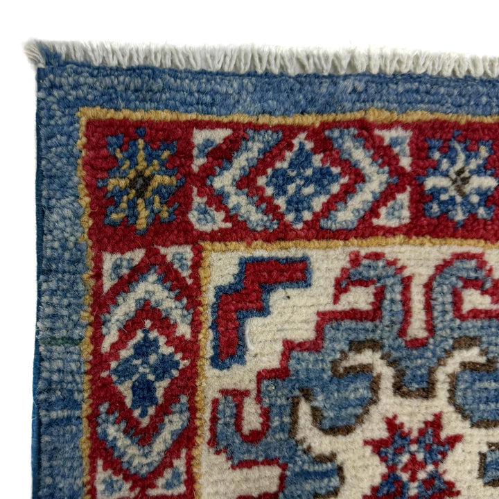 Blue Afghan Kazak Rug 5' 5" x 7' 10" Hand-Knotted | No. AL75707