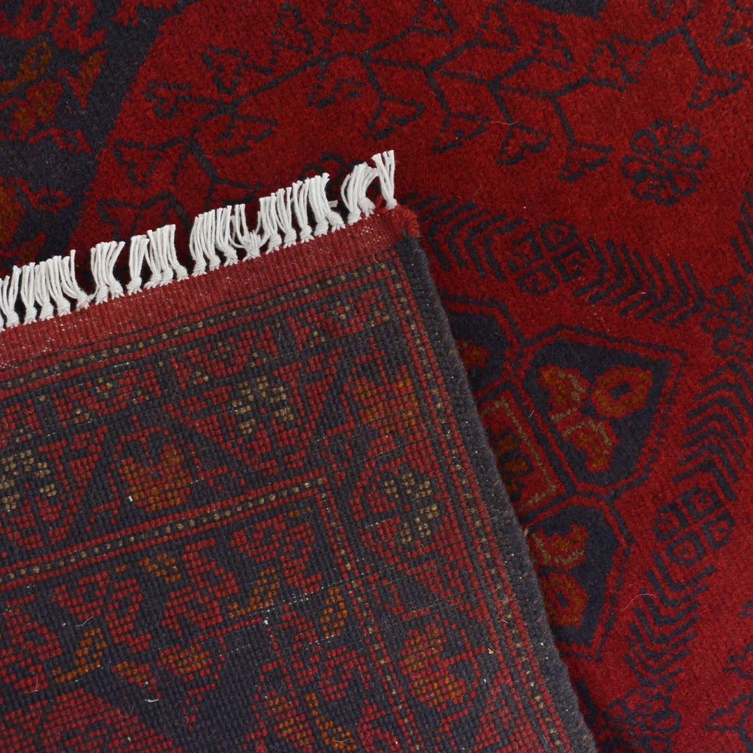Red Afghan Khal Mohammadi Rug 2' 6" x 9' 5" Hand-Knotted | No. AL75708