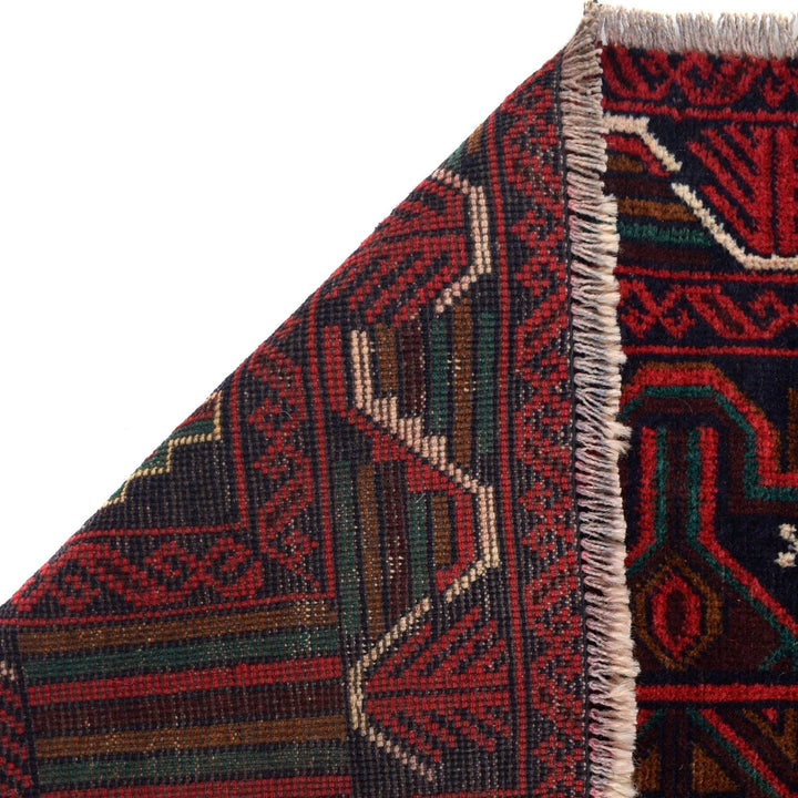 Afghan Baluchi Rug 2' 11" x 4' 6" Hand-Knotted | No. AL75713