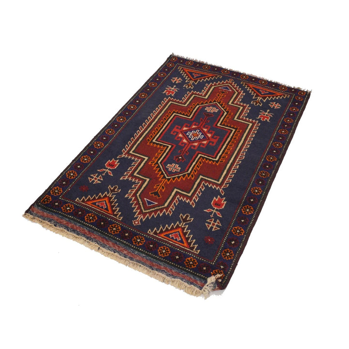 Afghan Baluchi Rug 2' 7" x 4' 0" Hand-Knotted | No. AL75754
