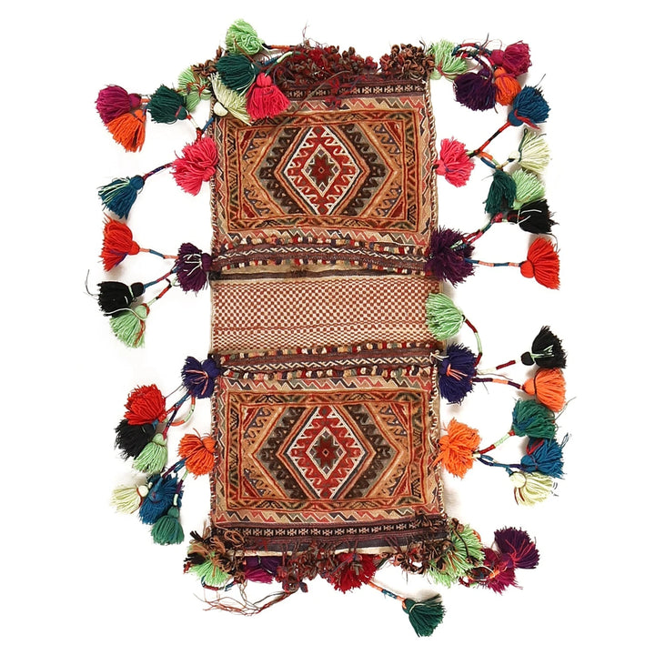 Afghan Saddle Bag Rug 1' 1" x 2' 2" Hand-Knotted | No. AL75800