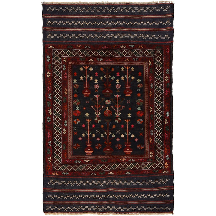 Afghan Baluchi Rug 2' 7" x 4' 4" Hand-Knotted | No. AL75866