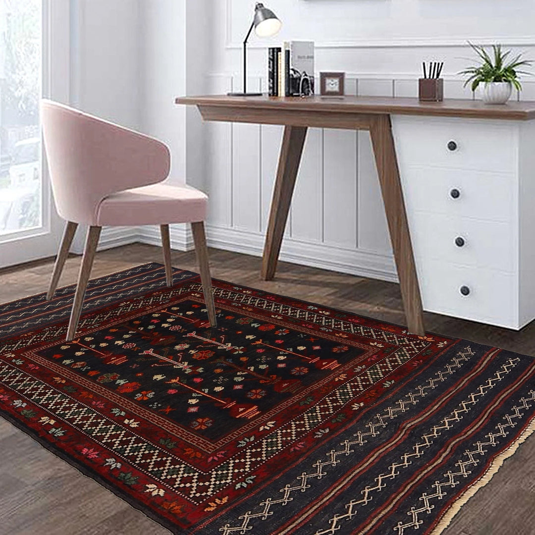 Afghan Baluchi Rug 2' 7" x 4' 4" Hand-Knotted | No. AL75866