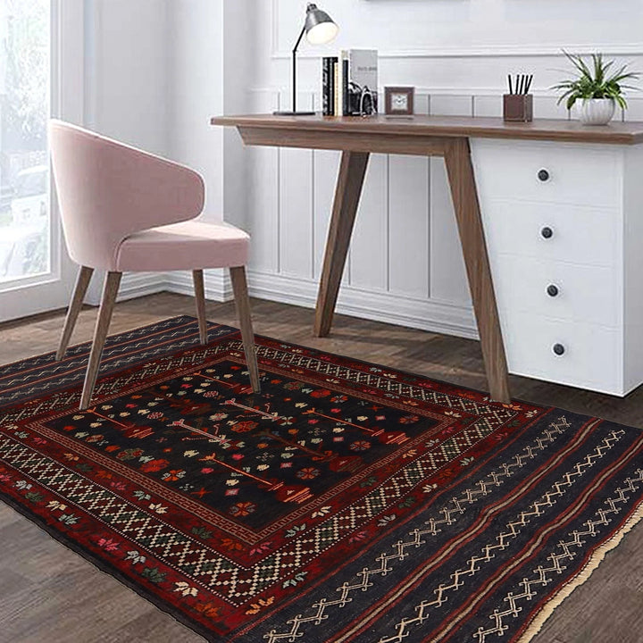Afghan Baluchi Rug 2' 7" x 4' 4" Hand-Knotted | No. AL75866