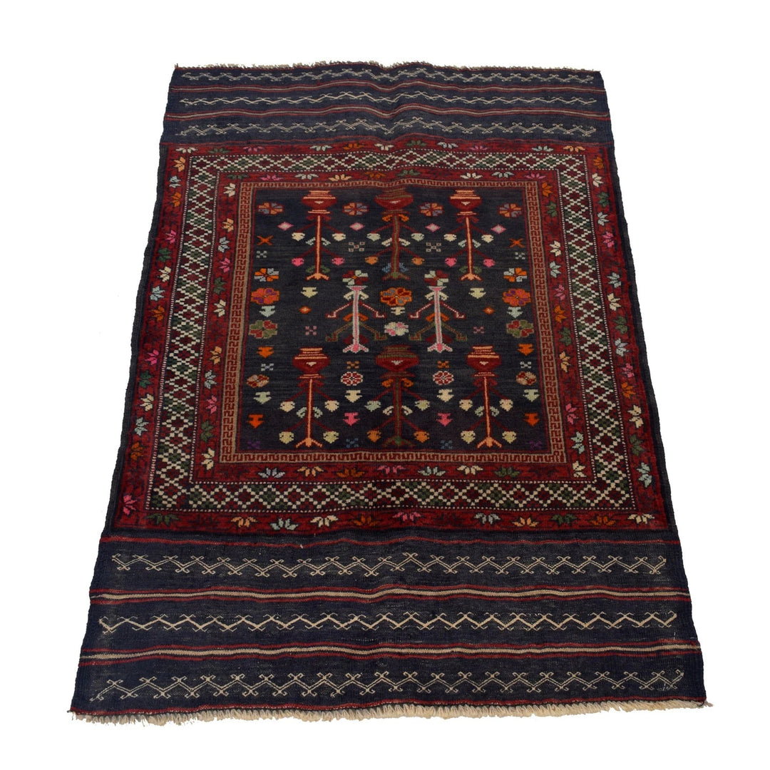 Afghan Baluchi Rug 2' 7" x 4' 4" Hand-Knotted | No. AL75866