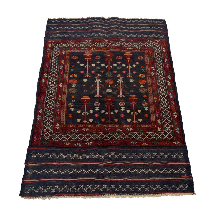 Afghan Baluchi Rug 2' 7" x 4' 4" Hand-Knotted | No. AL75866
