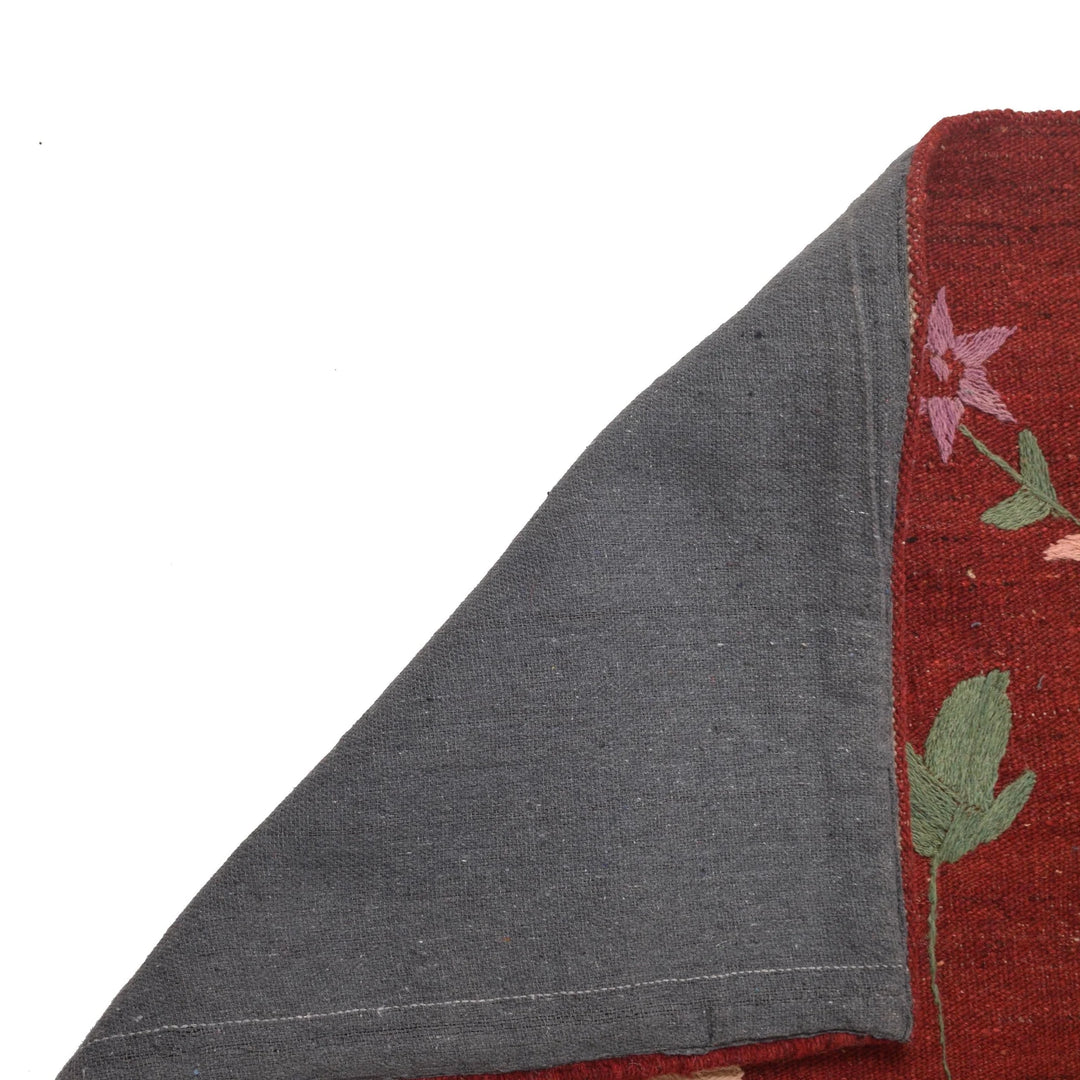 Afghan Embroidery Kelim Rug 5' 6" x 7' 9" Flat-Weave | No. AL75874