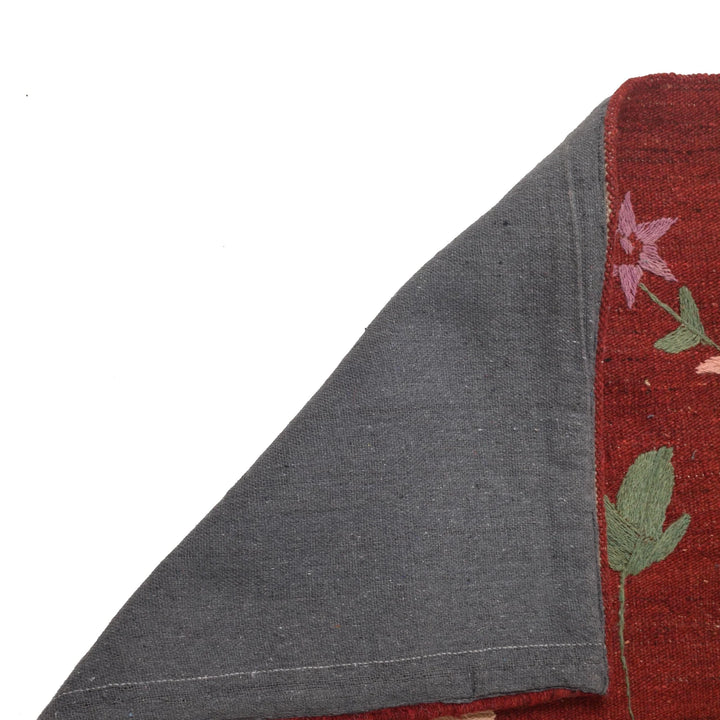 Afghan Embroidery Kelim Rug 5' 6" x 7' 9" Flat-Weave | No. AL75874