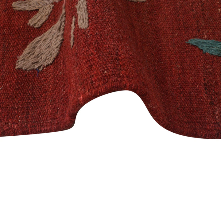 Afghan Embroidery Kelim Rug 5' 6" x 7' 9" Flat-Weave | No. AL75874