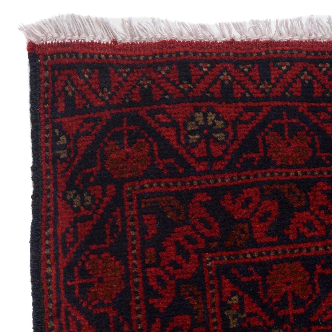 Red Afghan Khal Mohammadi Rug 4' 10" x 6' 5" Hand-Knotted | No. AL75912
