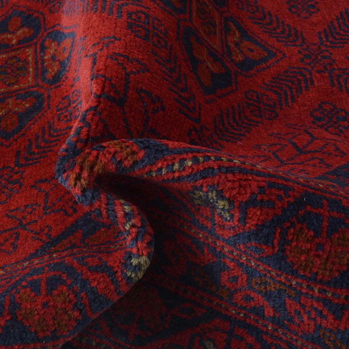 Red Afghan Khal Mohammadi Rug 4' 10" x 6' 5" Hand-Knotted | No. AL75912