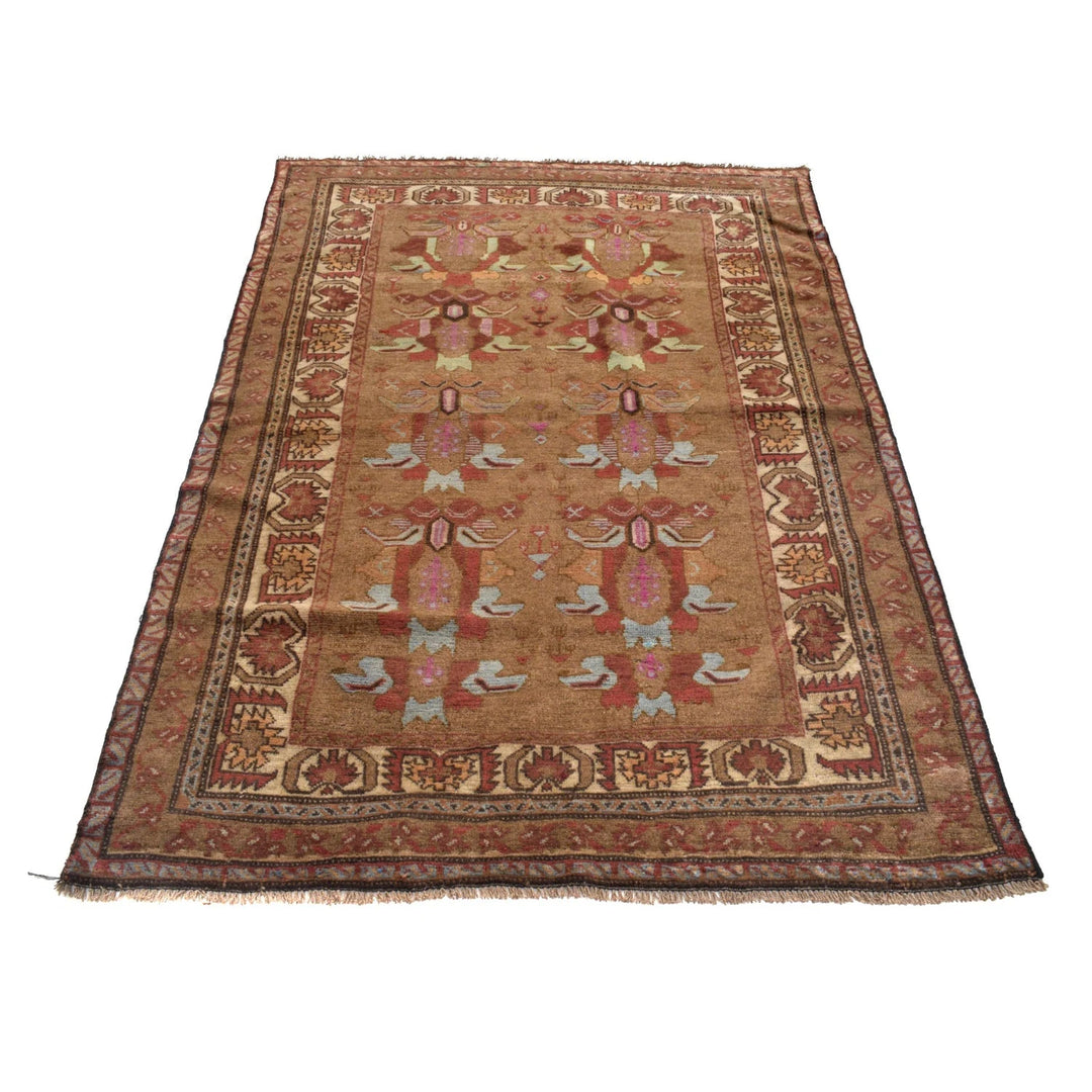 Brown Pakistani Overdye Rug 4' 0" x 6' 4" Hand-Knotted | No. AL75966