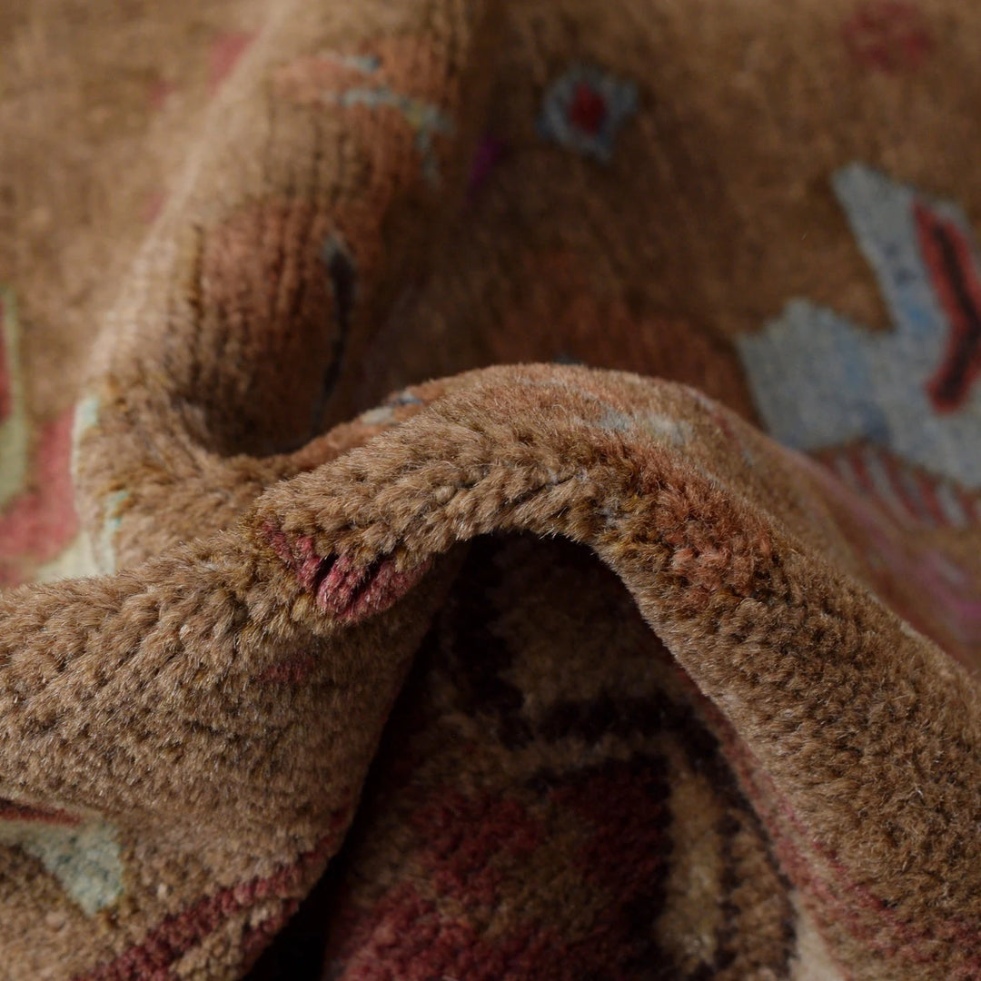 Brown Pakistani Overdye Rug 4' 0" x 6' 4" Hand-Knotted | No. AL75966