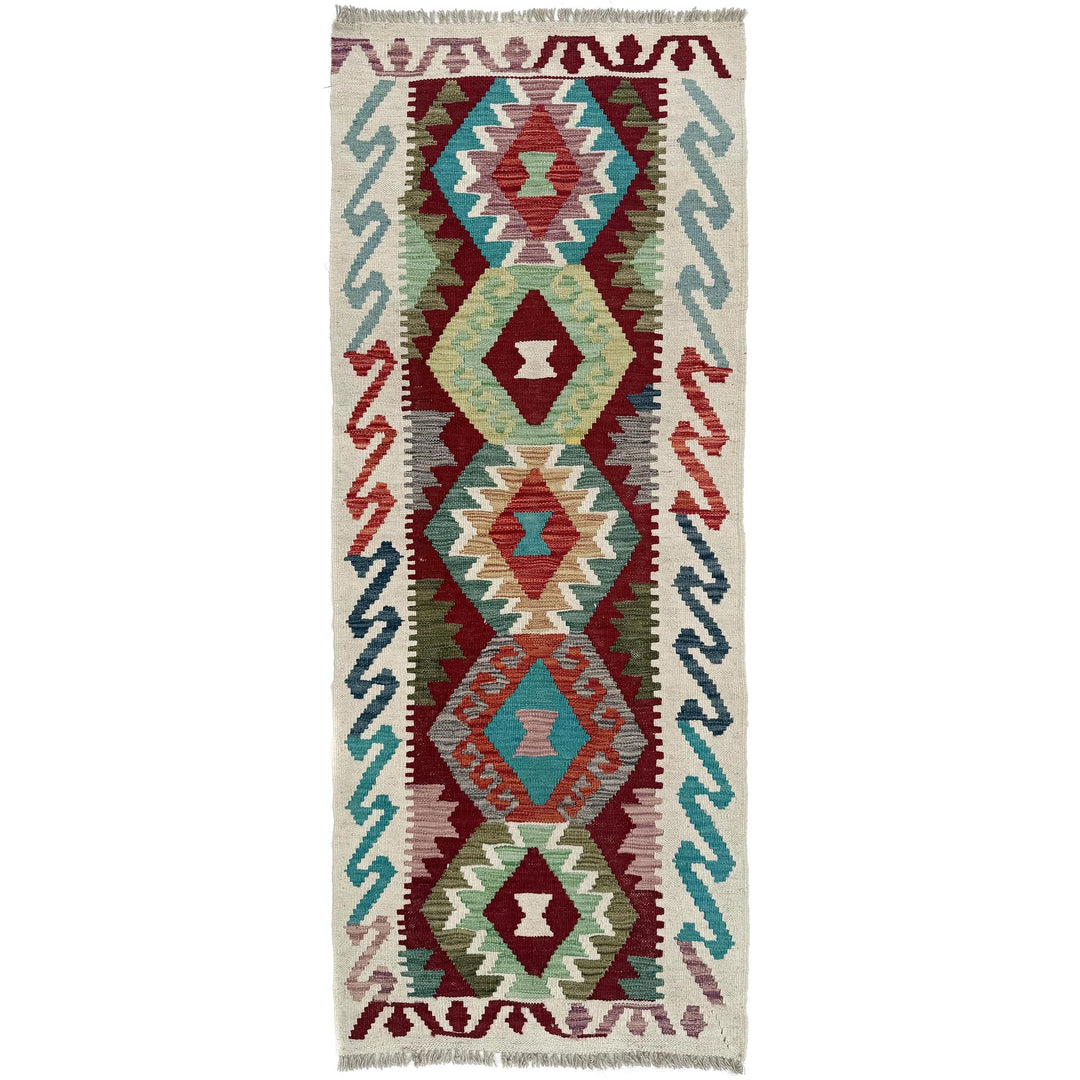 Afghan Vegetable Kilim Runner 2' 2" x 5' 4" Flat-Weave | No. AL75968
