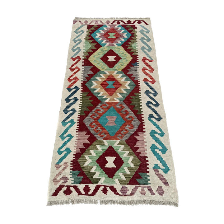 Afghan Vegetable Kilim Runner 2' 2" x 5' 4" Flat-Weave | No. AL75968