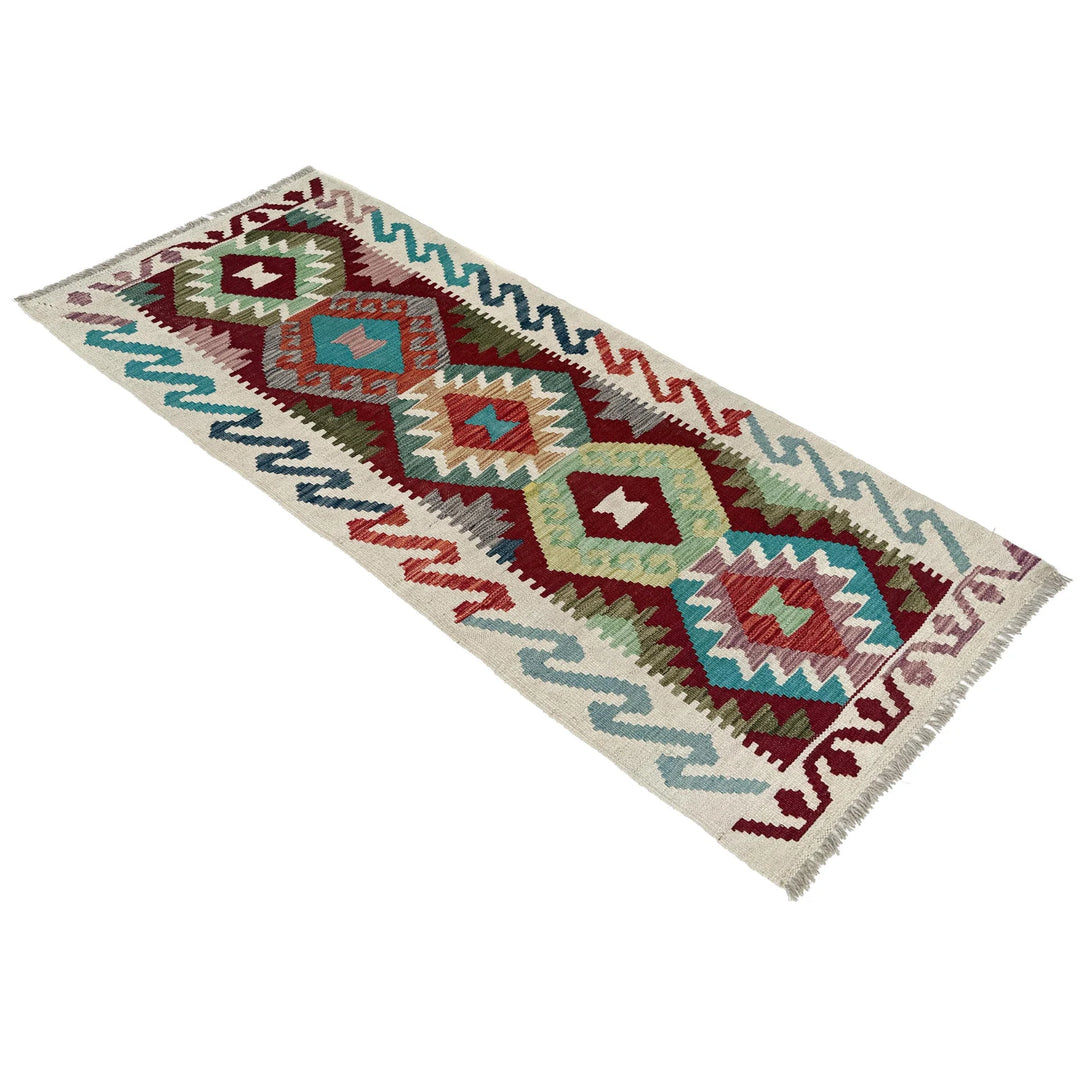 Afghan Vegetable Kilim Runner 2' 2" x 5' 4" Flat-Weave | No. AL75968